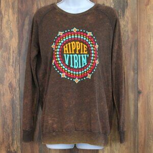 Southern Bliss Co Women's Brown Sweatshirt Top Hippie S